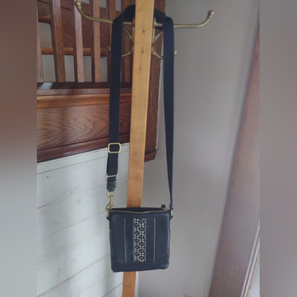 Coach Black Crossbody Bag with Gold Accents